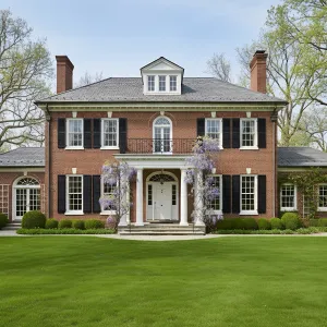 Wisteria-Crowned Brick Colonial Classic