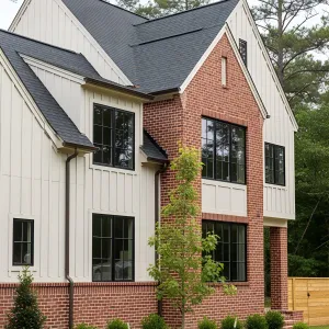 Chic Brick Villa with Verdant Lawn