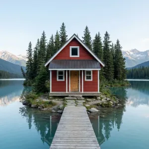 Island Vermilion Cabin Over Stillwater