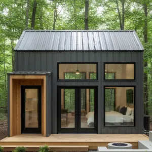 Enchanted Steel Cabin in the Forest