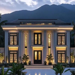 Illuminated Paradise Amongst Mountain Peaks