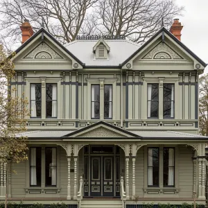 Victorian Elegance Amidst Bare Branches