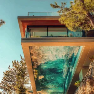 Glass-bottom Rooftop Pool