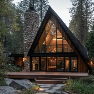 Modern A-Frame Mountain Cabin