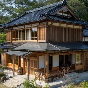Timber Tokonoma with a Tantalizing Tile Top