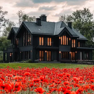 Preview of Enchanting Elegance: A Manor Amidst Poppies