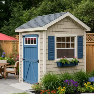 The Bright Blue Blossom Shed