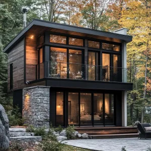 Modern Stone and Glass Retreat