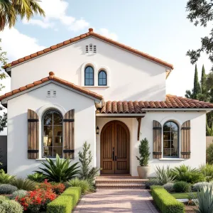 Tiled Tranquility: Sunny Spanish Cottage with Wooden Shutter Charm