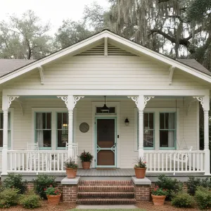 Mint-Trim Southern Porch Bungalow