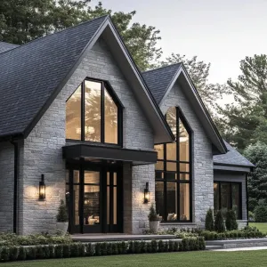Gable Glory: The Suburban Stone Stunner