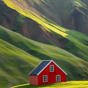 Crimson Oasis Amid Emerald Waves