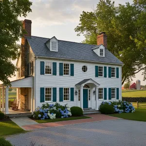 Teal Shutters Colonial Farmstead