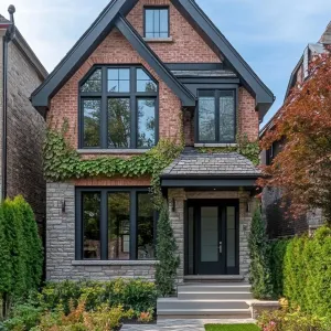 Gabled Stone Delight with Ivy Accents
