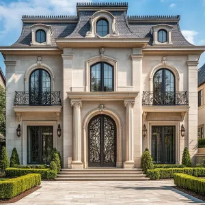 Majestic Mansion with Wrought Iron Finesse