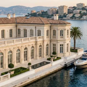 Mediterranean Harborfront Marble Villa