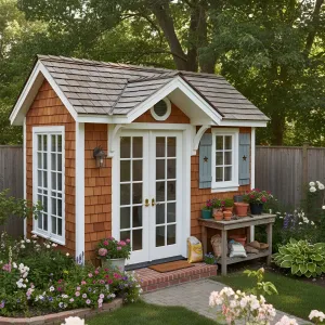 Shingle-Cottage Studio with Star Shutters