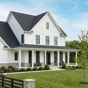Bright Porchfront Country Farmhouse
