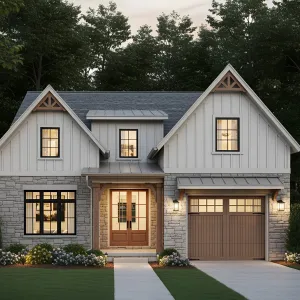 Rustic Stone Cottage with Inviting Lanterns