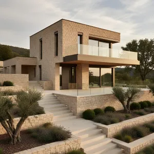 Sun-Baked Stone Terrace House