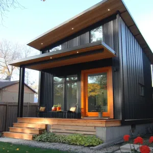 Corrugated Iron Sheets With Exposed Wood Beams