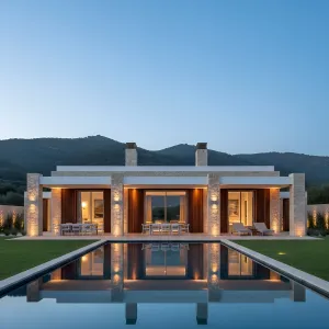 Dusk-Reflections Linear Stone Pavilion