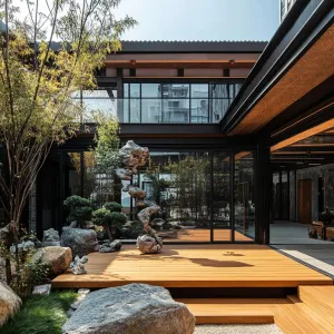 Courtyard With Art Installations