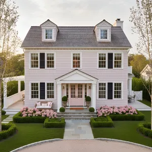 Blush-Shingle Colonial With Polished Symmetry