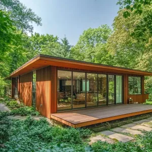 Sunlit Serenity: The Glass-Fronted Grove