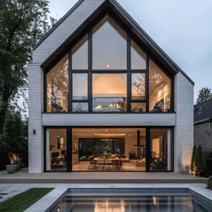 Gable House Elegance: Poolside Panorama