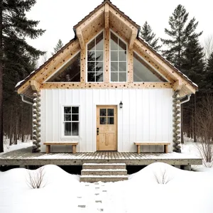 Quaint Pine Haven Amidst the Frost