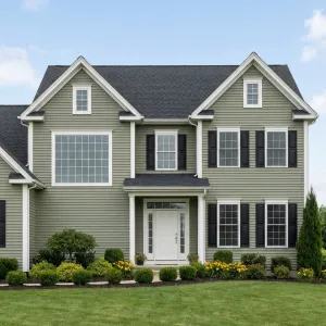 Classic Olive Colonial With Bright Trim