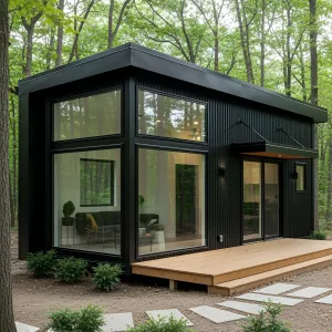 Eco Cube in the Woods: A Sleek Eco Retreat