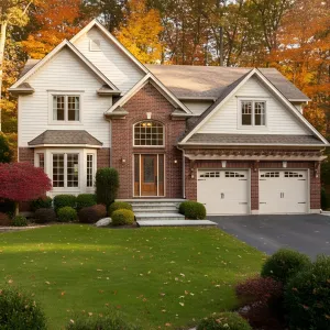 Warm Brick Residence Nestled in Autumn’s Embrace