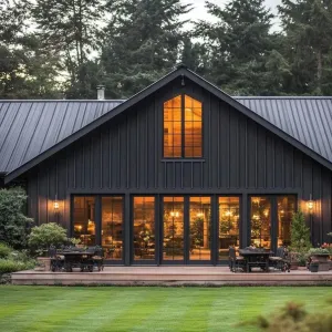 Majestic Metal Retreat with Glowing Ambiance