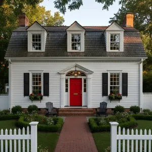 Red-Door Dormered Colonial Cottage