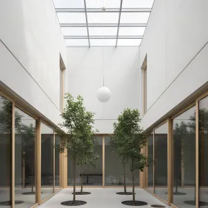 Skyward Serenity: A Tranquil Courtyard Retreat