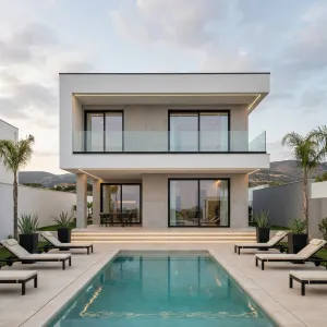 Floating Frame Villa With Central Pool