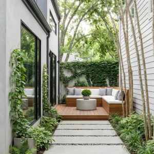Leafy Sideyard Lounge Courtyard