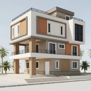 Terracotta Frame Courtyard House