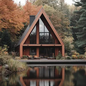 Charming A-Frame Cabin Amidst Autumn Glory