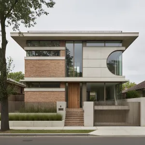 Curved Cutaway Brick Modern