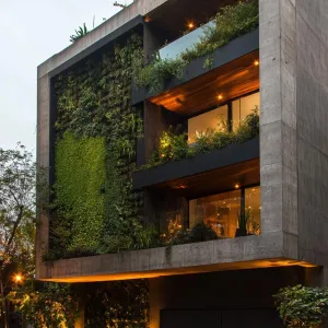 Minimalist Concrete With Vertical Gardens