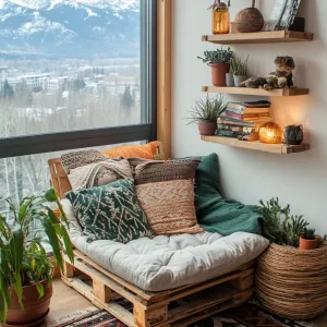 Mountain Snuggle Spot: Books and Peak Views
