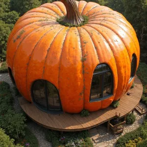 Pumpkin Palace on the Pond: A Whimsical Gourd Retreat
