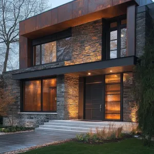 Mixed Metal and Textured Stone