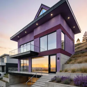 Sunset Violet Hillside Lookout