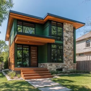Reclaimed Wood and Stone Façade