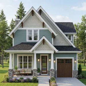 Pebblestone Porch Cottage With Garage