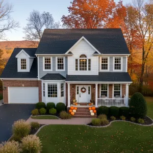 Colonial Cozy Nook Bathed in Fall Fire